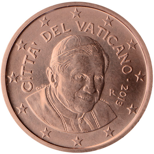 Vatican City 2 euro cent (2006) - Portrait of Pope Benedict XVI